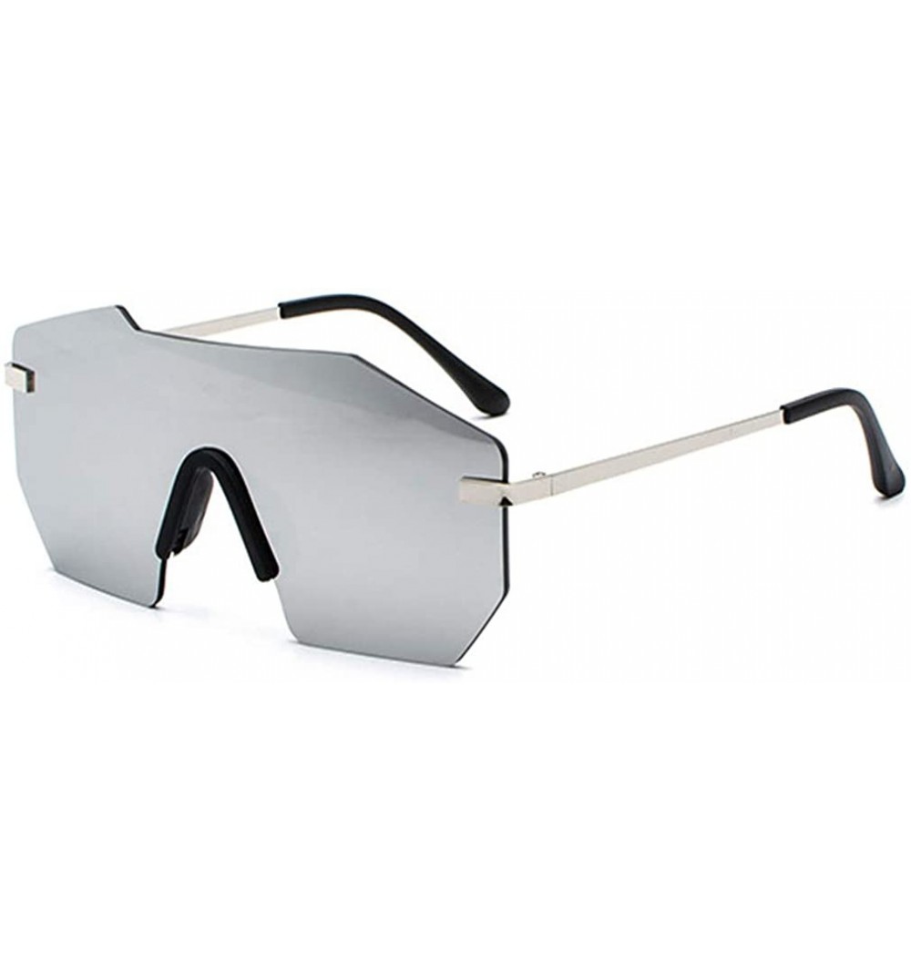 Oversized Men's Sunglasses Big Frame Trendy Sun Glasses Frameless UV400 Eyewear - C5-mercury Lens - C618X54K8UT $22.47