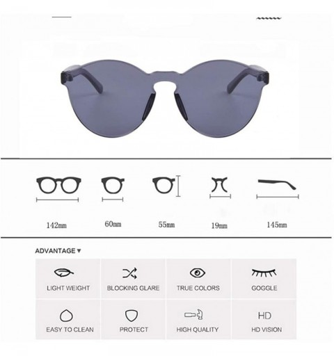 Rectangular Polarized Sunglasses for Women-Frameless Transparent Glasses Europe and America Candy Color Couple Sunglasses - C...