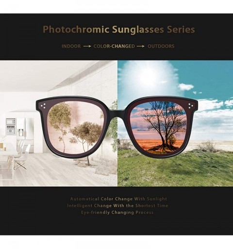 Oval Men/Women Photochromic Sunglasses with Polarized Lens for Aluminum Frame Outdoor 100% UV Protection - C4199XKS32M $19.67