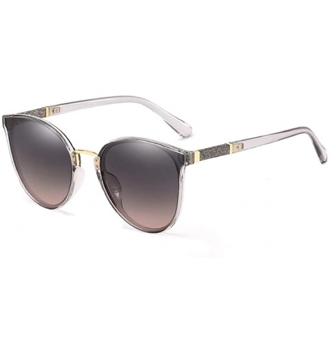 Round Women Sunglasses Retro Black Drive Holiday Round Polarized UV400 - Grey Pink - CL18R6XM6M7 $9.98
