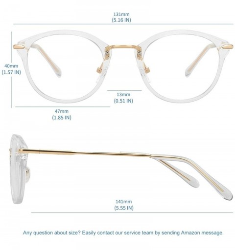 Round Blue Light Blocking Glasses Women for Small Face - Anti Eye Strain Headache-Computer Reading Glasses UV400 Lens - CC18N...