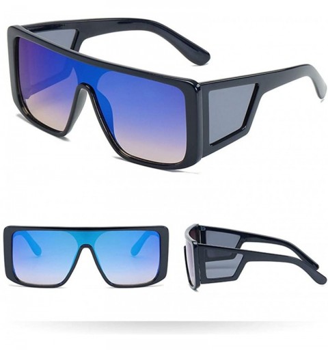 Rectangular Unisex Polarized Sunglasses Stylish Sun Glasses for Men and Women - Color Mirror Lens - C - C618UIS4GNM $7.78