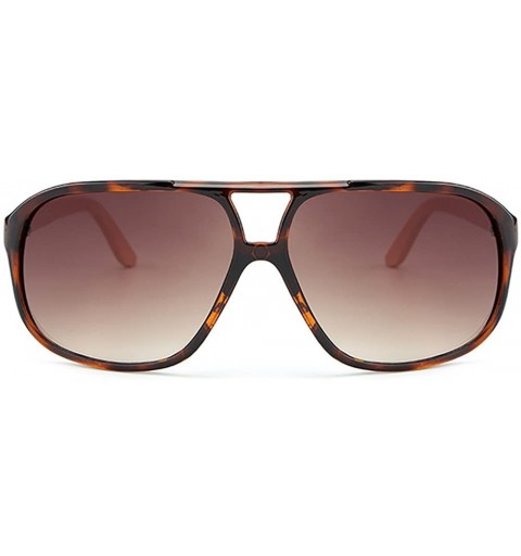 Oversized Oversized Pilot Sunglasses Wooden Temples Wood Sunglasses for Men and Women - Brown - CG185YCNODZ $16.15