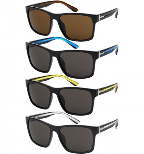 Square Retro Inspired Square Sunglasses w/Solid Lens 541055-SD - Black+green - CG12LWVVC3B $7.20