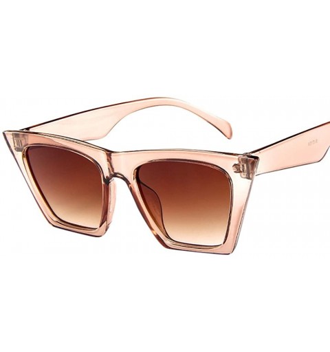 Cat Eye Fashion Women Ladies Oversized Sunglasses Vintage Retro Cat Eye Sun Glasses - Beige - CY190OD3H7H $8.85