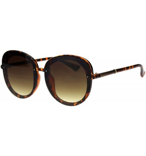 Butterfly Womens Expose Lens Edge Panel Lens Round Luxury Butterfly Sunglasses - Tortoise Brown - CJ18QSGOEOL $14.52