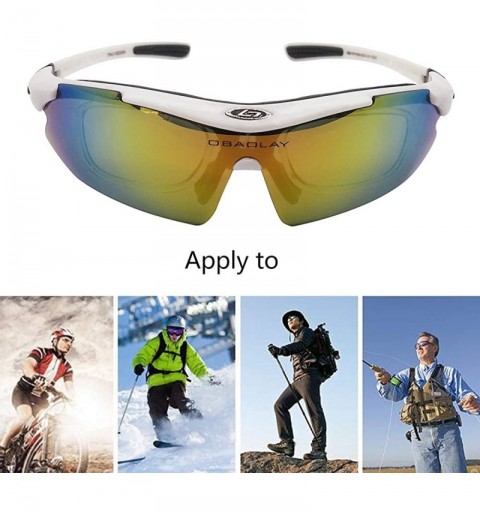 Sport Sunglasses for Sports Polarized Cycling Men UV Protection RX Lens Frame - White - CY18UK7W8NR $27.26