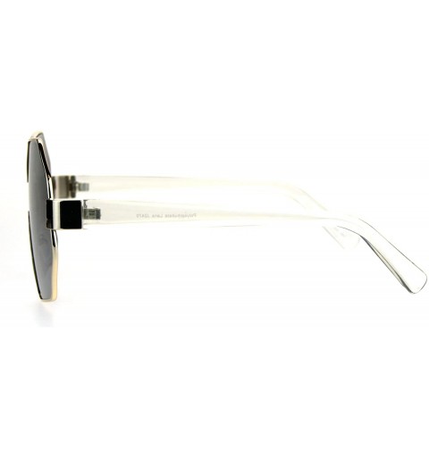 Shield Funky Octagonal Shield Retro Oversize Womens Fashion Sunglasses - Silver Mirror - CA184EURNMY $9.80