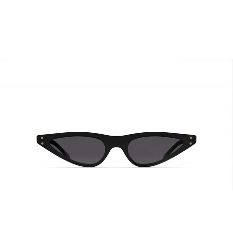 Round Places We Love Collection The Harajuku Polarized Cat-Eye Sunglasses - Jet Black/Black - CU18DNLTYXM $20.71