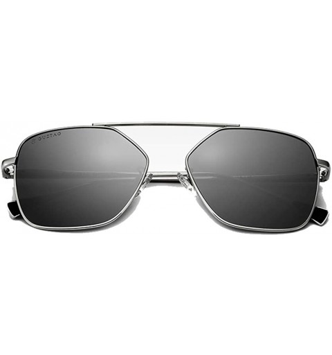 Aviator Classic Polarized Stainless Steel Square Sunglasses Aviator Mirror Lens Sun Glasses For Men/Women Driving - CD18TM6DR...