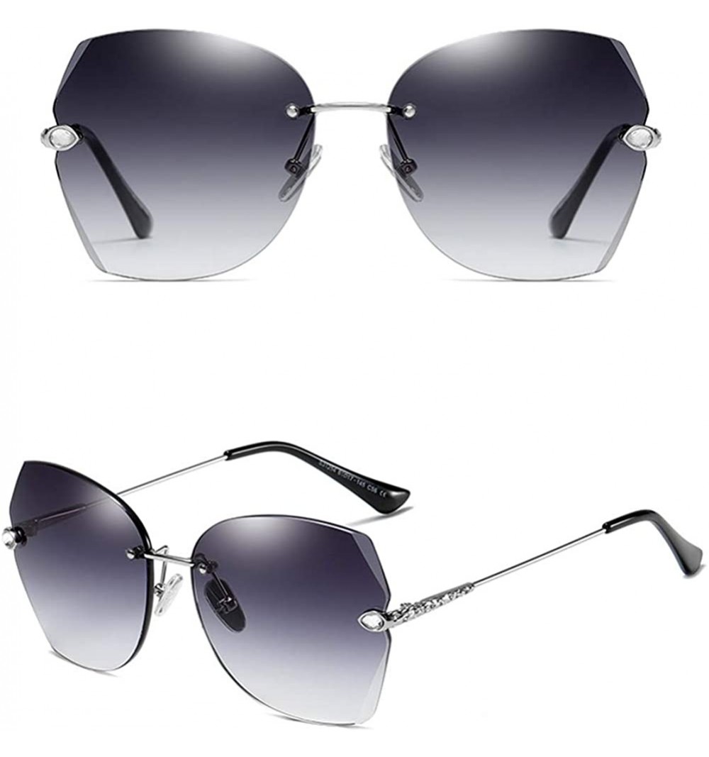 Butterfly The New Fashion Diamond Sunglasses for Women Oversized Vintage Polarized - Gradient Gray - CZ18RW59ON3 $12.03