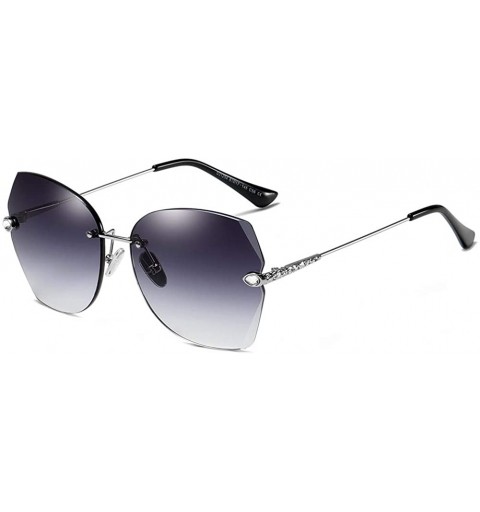 Butterfly The New Fashion Diamond Sunglasses for Women Oversized Vintage Polarized - Gradient Gray - CZ18RW59ON3 $12.03