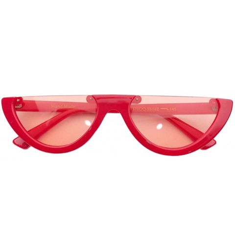Cat Eye Cat's Eye Sunglasses Triangle Half Frame - Retro Sunglasses for Women Vintage Super Cool Sunglasses - Red + Red - C01...