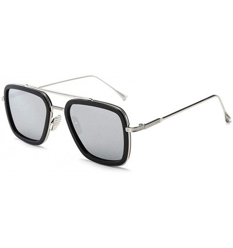Square Sunglasses sunglasses Europe and the United States square men's flat mirror sunglasses sunglasses - C518WWKMGNO $30.13