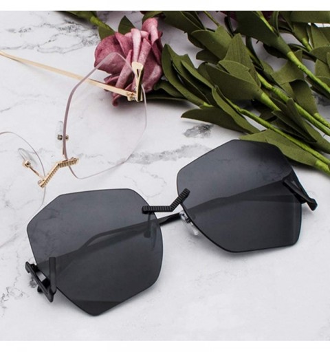 Wrap Fashion Sunglasses - Frameless Polygon Irregular Sun Glasses - D - CS18QRKMI95 $15.58