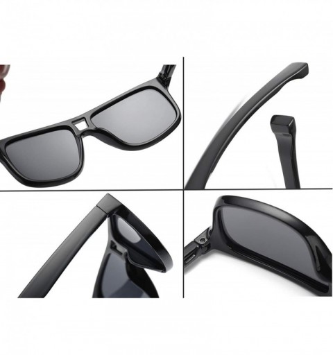 Rectangular Fashion Oversized Sunglasses for Men - Retro Womens Lightweight Sunglasses Polarized E8942 - C618HDG38YM $9.44