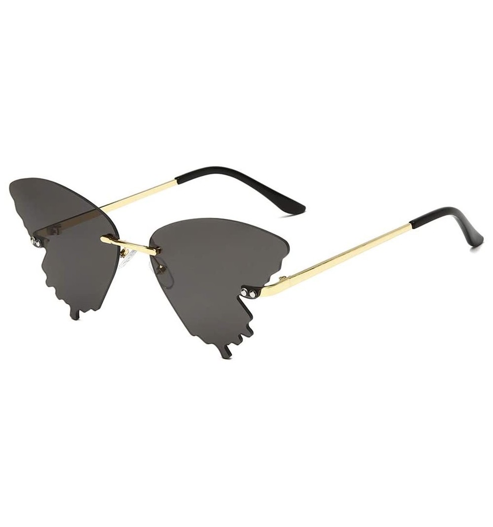 Butterfly 2020 Summer New Fashion Butterfly Sunglasses Retro Gradient Butterfly Shape Frames (B) - B - CV190LCA99X $49.85