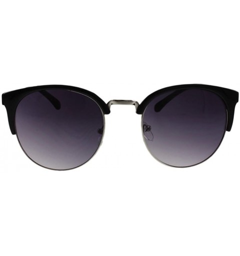 Rimless Donovan - Retro Semi-rimless Sunglasses with Microfiber Pouch - Black / Smoke - CW187RTZG0Q $10.99