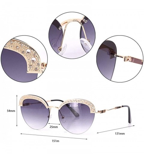 Square Sparkling Crystal Sunglasses UV Protection Rhinestone Sunglasses - Gold Frame Gray Lens - CF197W33344 $14.83
