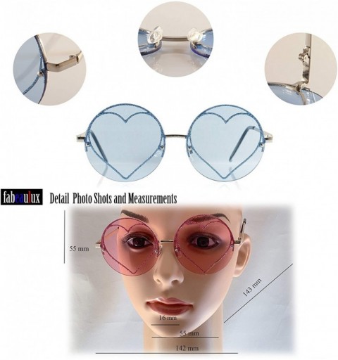 Wayfarer Women's Rimless Metal Tinted/Gradient Flat Lens Heart Sunglasses A024 - (A270) Yellow - C818RRWTTT4 $11.29