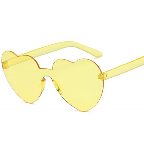 Oversized Love Heart Lens Sunglasses Women Transparent Plastic Glasses Style Sun Glasses Female - Wine Red - CS18W8G52C8 $17.99