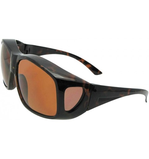 Wrap Largest Non Polarized Fit over Sunglasses F19 - Tortoise Frame-non Polarized Amber Lenses - C618E2XX9LK $17.27