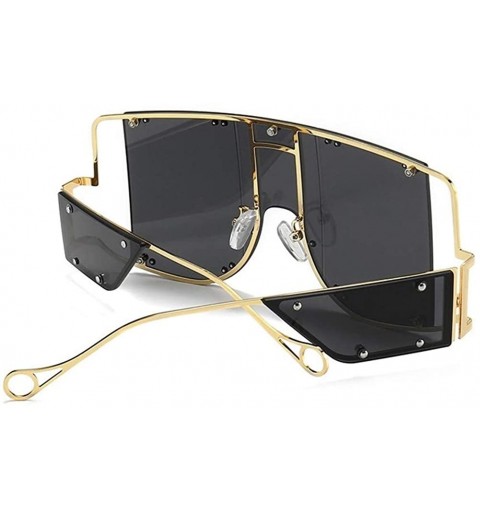 Rimless New Big Frame Sunglasses Men Square Fashion Glasses Women Retro Sun Glasses Rimless Vintage - C3198O9856R $11.37