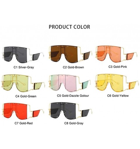 Rimless New Big Frame Sunglasses Men Square Fashion Glasses Women Retro Sun Glasses Rimless Vintage - C3198O9856R $11.37