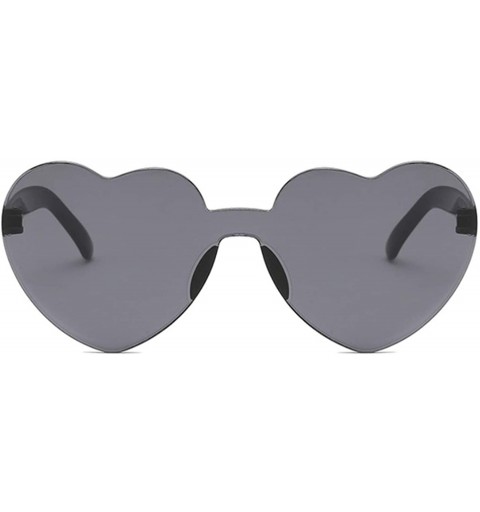 Oversized Love Heart Lens Sunglasses Women Transparent Plastic Glasses Style Sun Glasses Female - Wine Red - CS18W8G52C8 $17.99