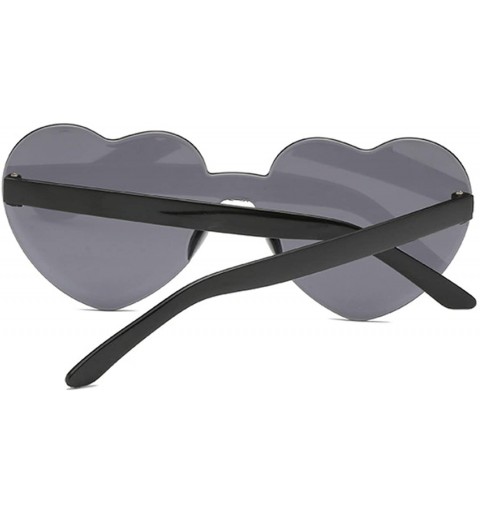 Oversized Love Heart Lens Sunglasses Women Transparent Plastic Glasses Style Sun Glasses Female - Wine Red - CS18W8G52C8 $17.99