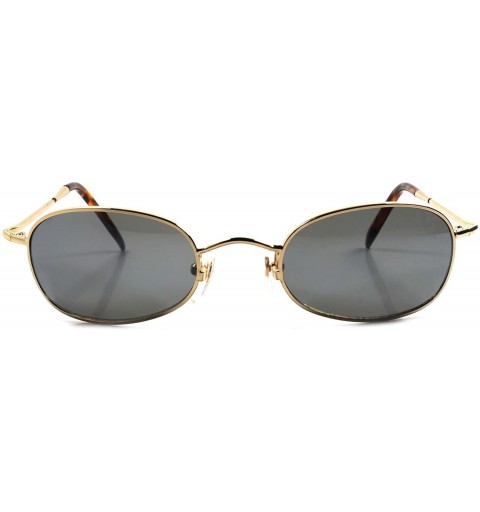 Oval Classic Vintage 80s Style Metal Rectangular Oval Sunglasses - Gold - CU18937WRGO $11.46