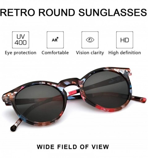 Round Retro Round Polarized Sunglasses for Women - UV400 Protection for Driving Fishing - CF18UYEEEYL $13.16
