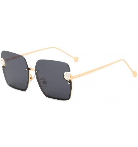 Goggle Sunglasses Glasses Rimless Gradient Oversized - CZ1979UECW0 $22.55