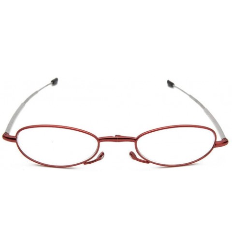 Rimless Women's Fold Magnification Reading Glasses 1.0 1.5 2.0 2.5 3.0 3.5 4.0 - Red - CP18E7NNDMU $23.38