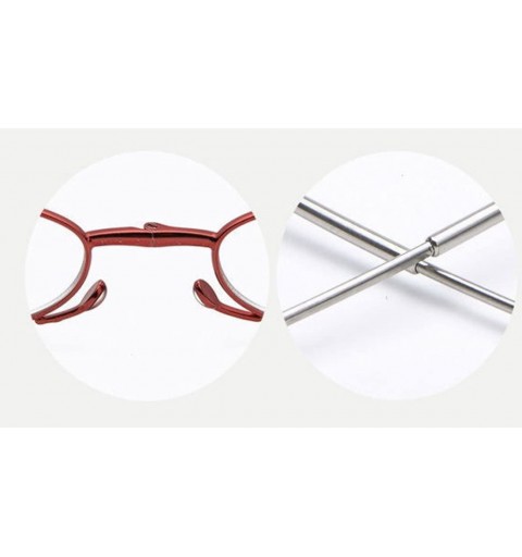 Rimless Women's Fold Magnification Reading Glasses 1.0 1.5 2.0 2.5 3.0 3.5 4.0 - Red - CP18E7NNDMU $23.38