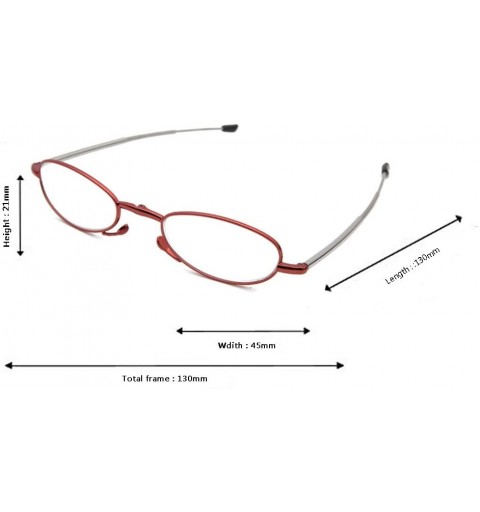 Rimless Women's Fold Magnification Reading Glasses 1.0 1.5 2.0 2.5 3.0 3.5 4.0 - Red - CP18E7NNDMU $23.38