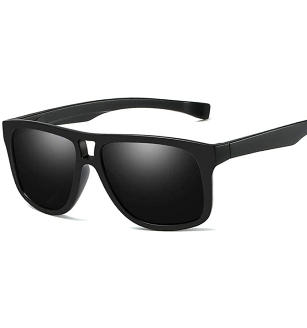 Aviator Fashion Square Sunglasses Men Driving Sun Glasses For Men Brand Sand Black - Sand Black - C518XQYG802 $7.72
