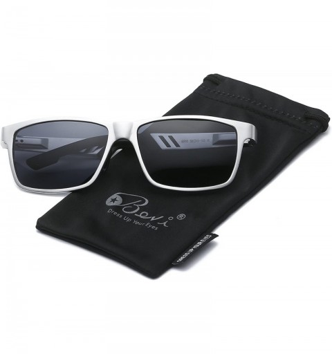 Oversized Unisex Polarized Sunglasses Square UV400 Brand Designer Sun glasses - Gray Frame/Black Lenses - CV18EGR6YRA $9.14