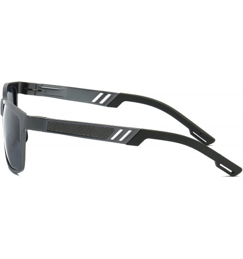 Oversized Unisex Polarized Sunglasses Square UV400 Brand Designer Sun glasses - Gray Frame/Black Lenses - CV18EGR6YRA $9.14