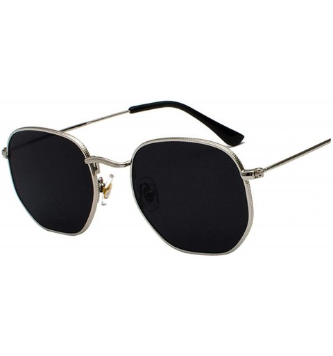 Goggle Vintage Sunglasses Men Square Metal Frame Pilot Mirror Classic Retro Sun Glasses Women Luxury Summer Eyewear - CK198AH...