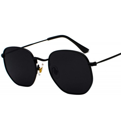 Goggle Vintage Sunglasses Men Square Metal Frame Pilot Mirror Classic Retro Sun Glasses Women Luxury Summer Eyewear - CK198AH...
