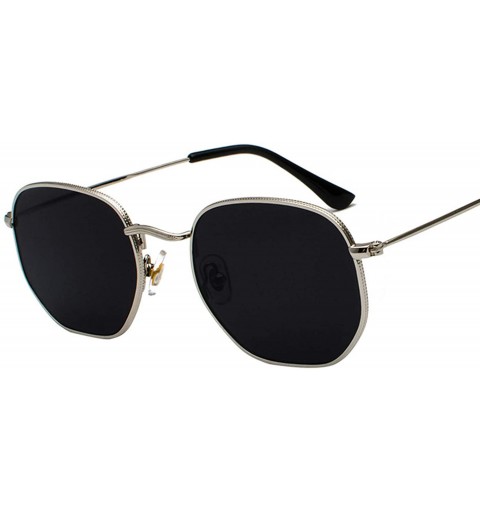 Goggle Vintage Sunglasses Men Square Metal Frame Pilot Mirror Classic Retro Sun Glasses Women Luxury Summer Eyewear - CK198AH...