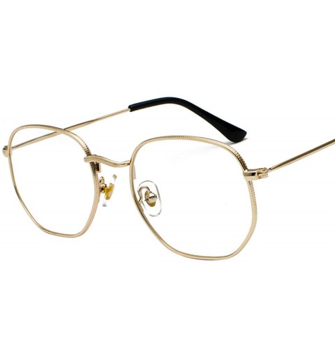 Goggle Vintage Sunglasses Men Square Metal Frame Pilot Mirror Classic Retro Sun Glasses Women Luxury Summer Eyewear - CK198AH...