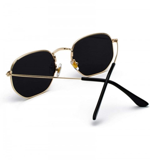 Goggle Vintage Sunglasses Men Square Metal Frame Pilot Mirror Classic Retro Sun Glasses Women Luxury Summer Eyewear - CK198AH...