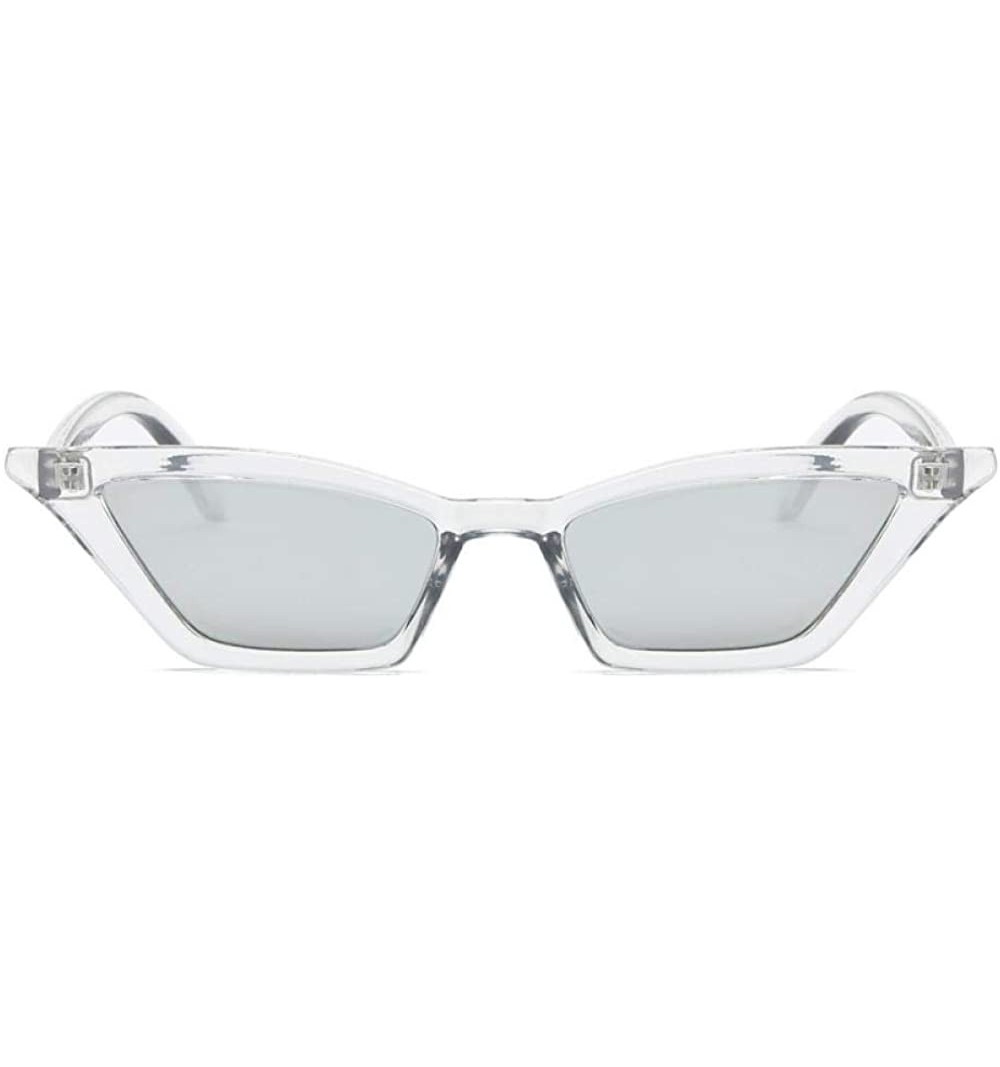 Aviator Vintage Sunglasses Women Cat Eye Luxury Brand Designer Sun Glasses Csilver - Csilver - CD18YQUZAKC $21.37