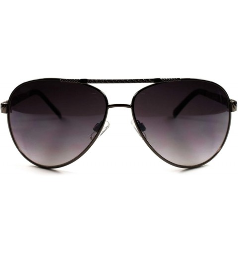 Aviator Stylish Classic Upscale High-End Mens Womens Air Force Style Sunglasses - Gunmetal - C618XK266ZS $23.09
