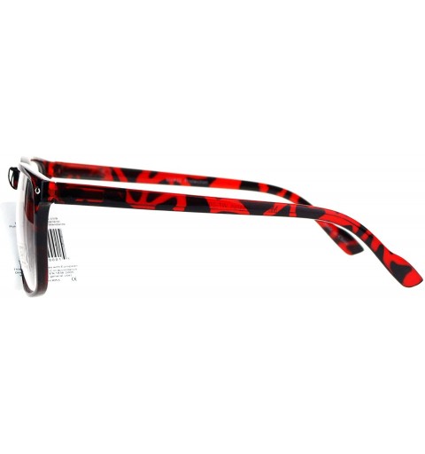 Rectangular Mens Classic Thin Plastic Horned Rim Hipster Sunglasses - Clear Lens Tort - CY12O3C8QBK $8.17