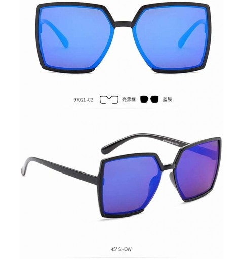 Sport New Fashion Sunglasses Trend Personality Glasses New Big Box Sunglasses Wild Cut Polygon Sunglasses - C418T3MMKNI $16.98