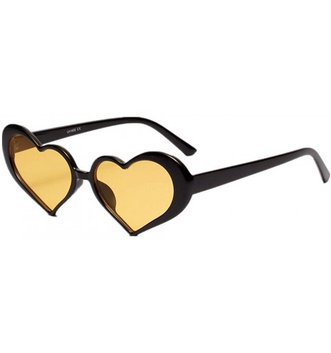 Rimless Heart Sunglasses Vintage Eye Retro Frame Eyewear Fashion Radiation Protection Glasses for Women - Multicolor -B - CH1...