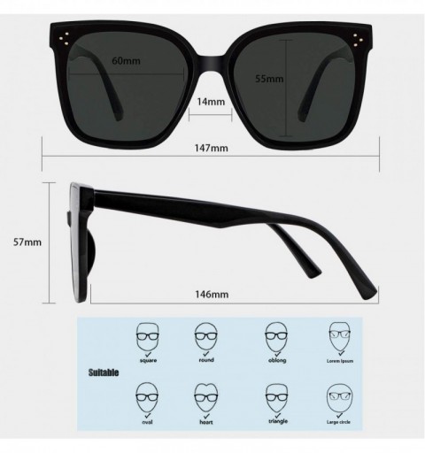 Oversized Oversized Sunglasses for Women Men UV Protection 8056 - Green/Black - C81963LQLCQ $9.70
